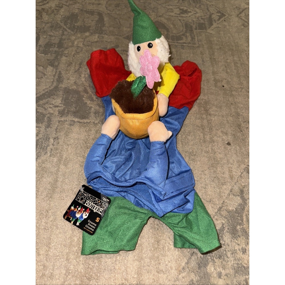 New Botique Pet Gnome Sz Small Full ‎ Halloween Costume 13-15" Length